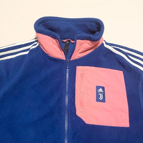 Adidas Juventus Lifestyler Fleece Jacket Mens Small Full Zip Long Sleeve - Picture 2 of 16